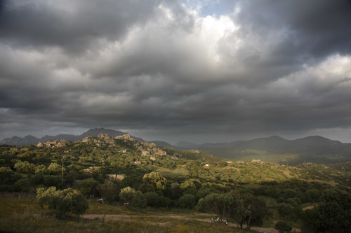 Una spera di soli Localitài Santu Ghjacu - Cumunu di Sant'Antoni di Gaddura e di TarranoaI lu fundali Cugnana e li monti di Santu Pantalleu, Capu Figari, Soli Ruju e Monti Plebi