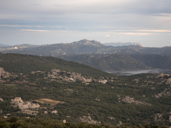 “Cant’è beddha la Gaddhura…” 
Località Monte Bissuta - Comuni di Luras, Sant'Antonio di Gallura, Olbia, Golfo Aranci 
Panorama da Monte Bissuta. Si notano l’invaso del Liscia, Sant’Antonio, Monte Pino, Monte Plebi, Tavolara, Capo Figari